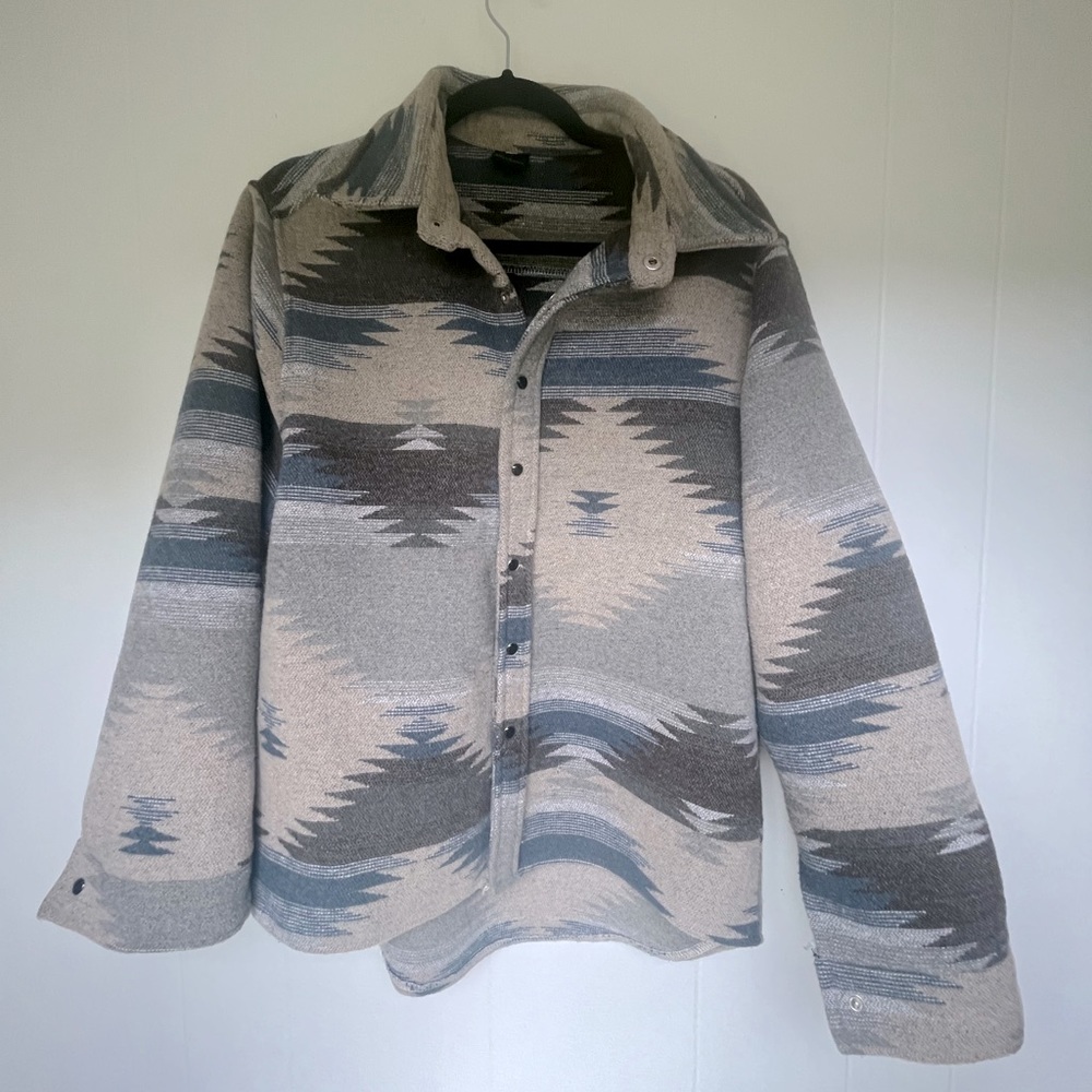Aztec button down shacket